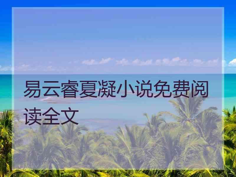 易云睿夏凝小说免费阅读全文