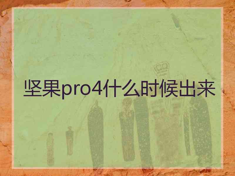 坚果pro4什么时候出来