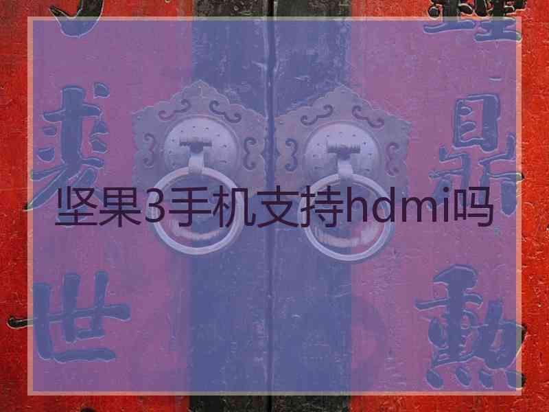 坚果3手机支持hdmi吗