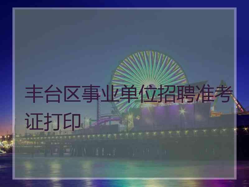 丰台区事业单位招聘准考证打印