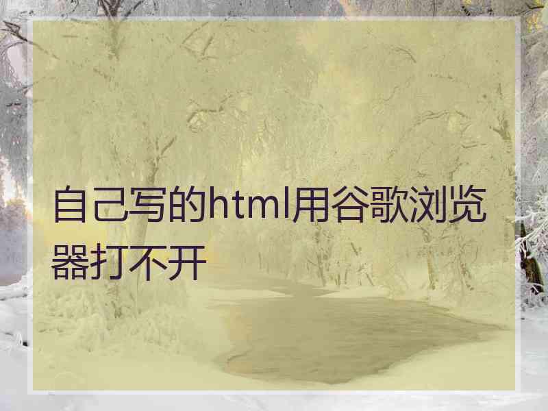 自己写的html用谷歌浏览器打不开