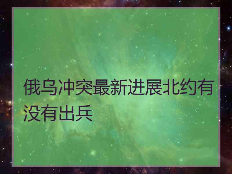 俄乌冲突最新进展北约有没有出兵