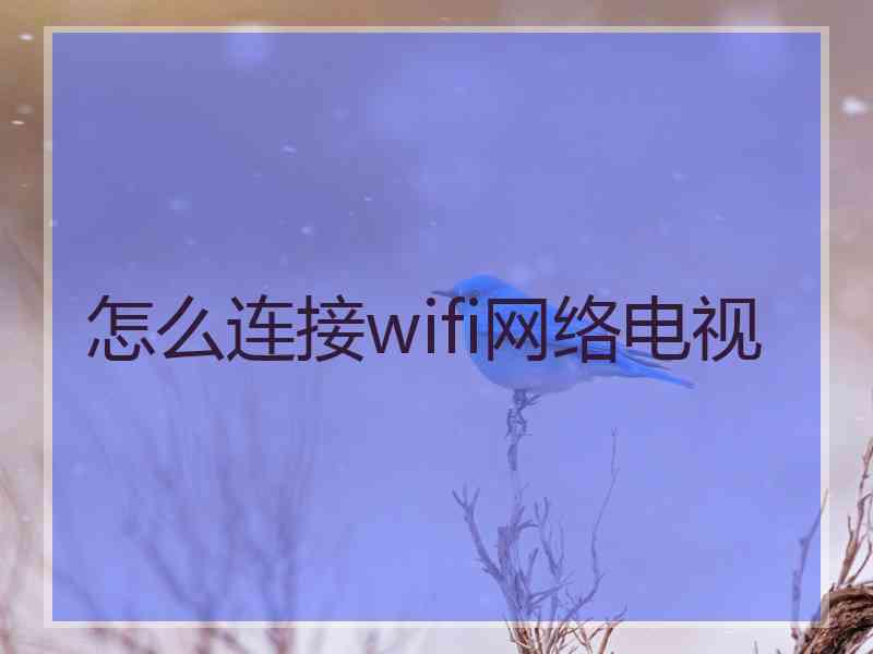 怎么连接wifi网络电视