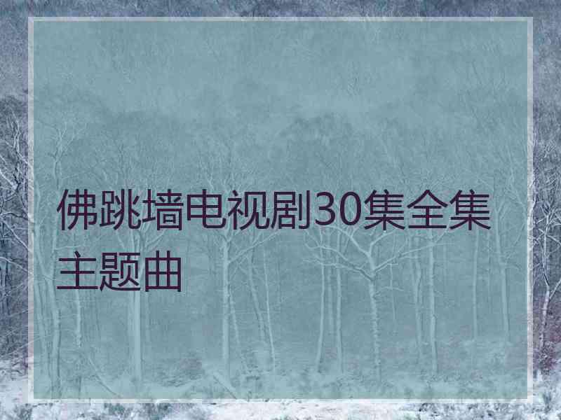 佛跳墙电视剧30集全集主题曲