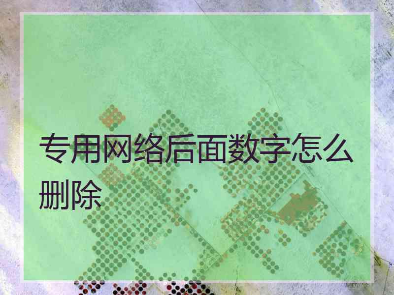 专用网络后面数字怎么删除