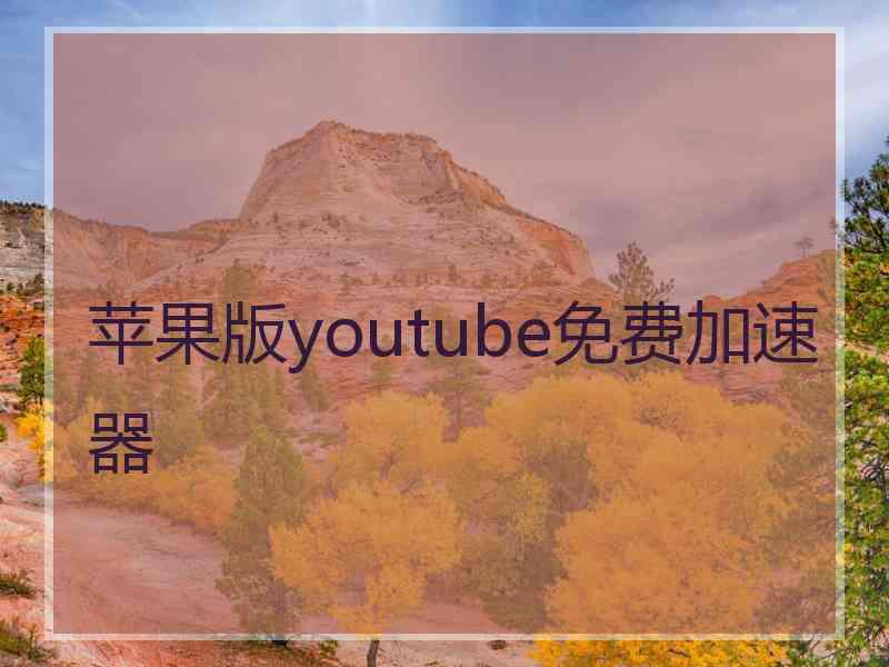 苹果版youtube免费加速器