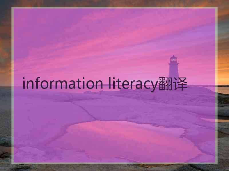 information literacy翻译