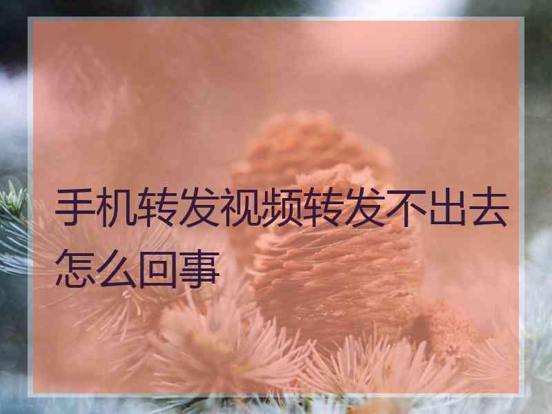 手机转发视频转发不出去怎么回事