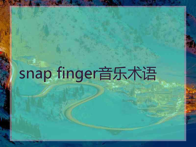 snap finger音乐术语