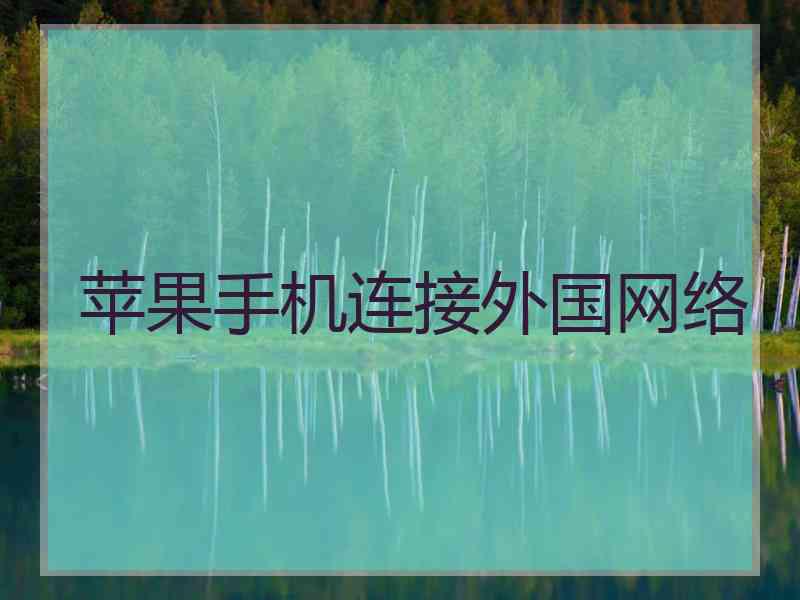 苹果手机连接外国网络