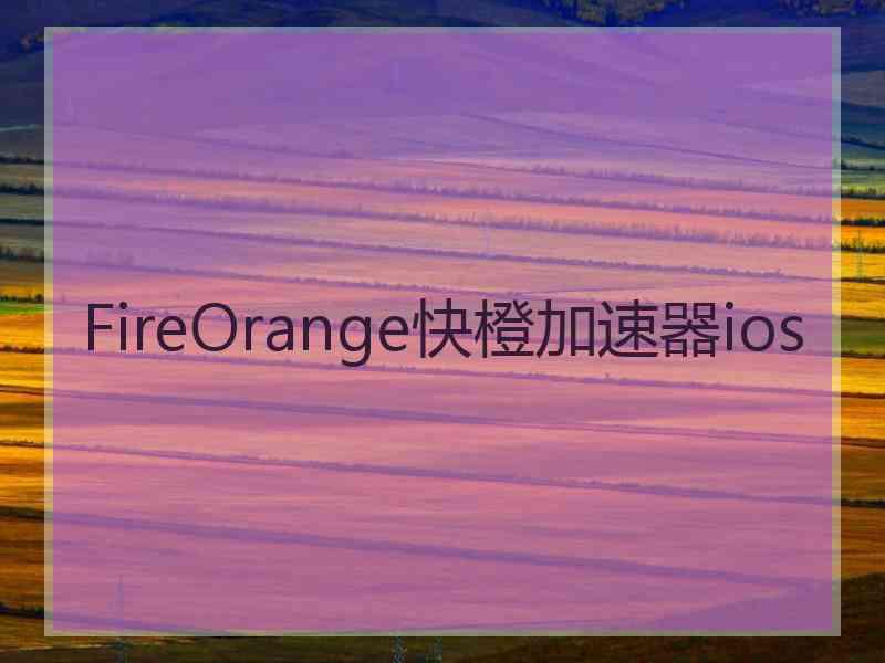 FireOrange快橙加速器ios