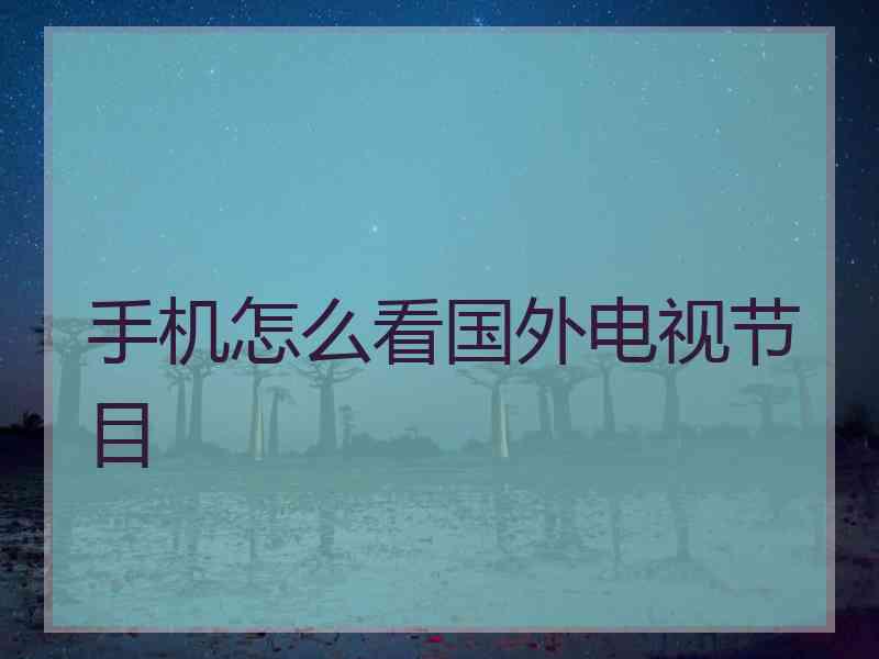 手机怎么看国外电视节目