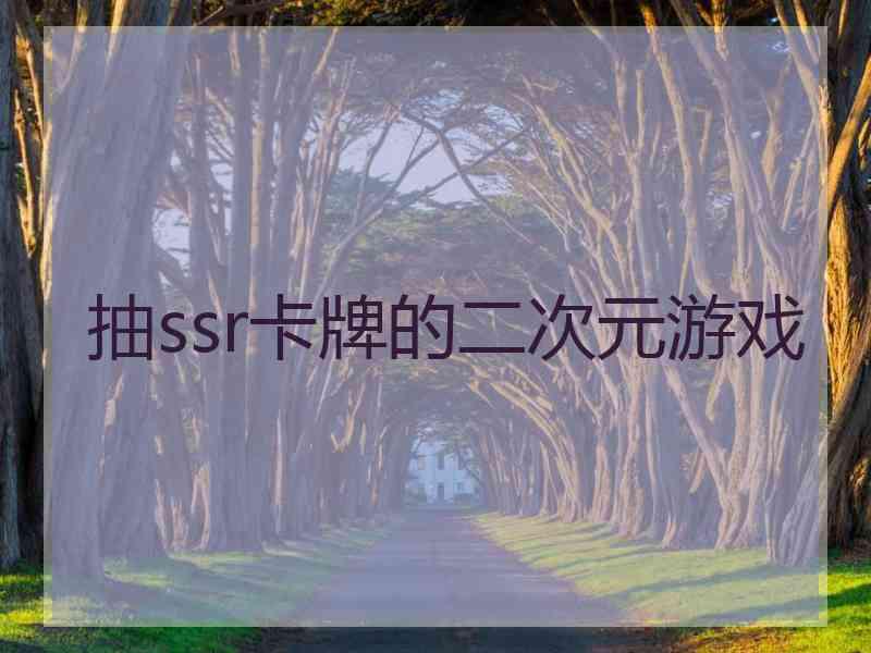 抽ssr卡牌的二次元游戏