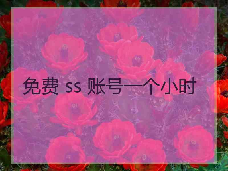 免费 ss 账号一个小时