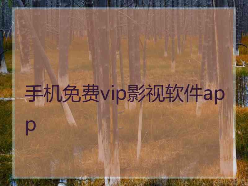 手机免费vip影视软件app