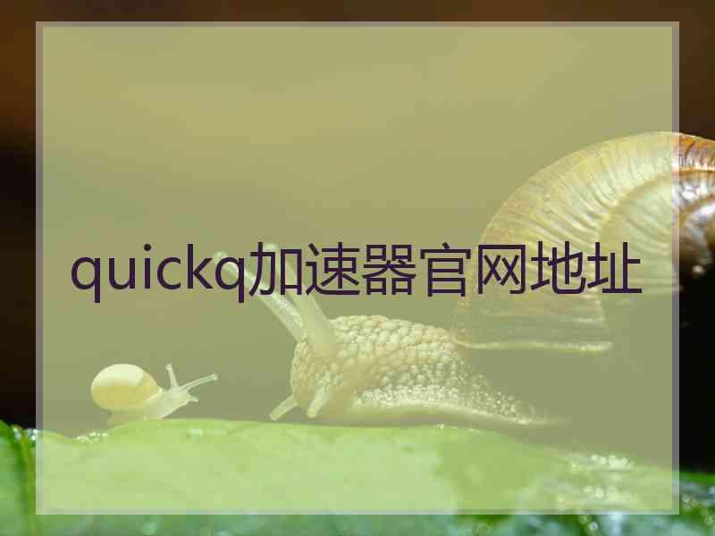 quickq加速器官网地址