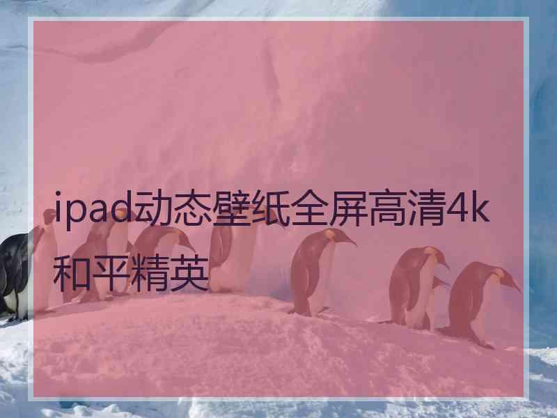 ipad动态壁纸全屏高清4k和平精英