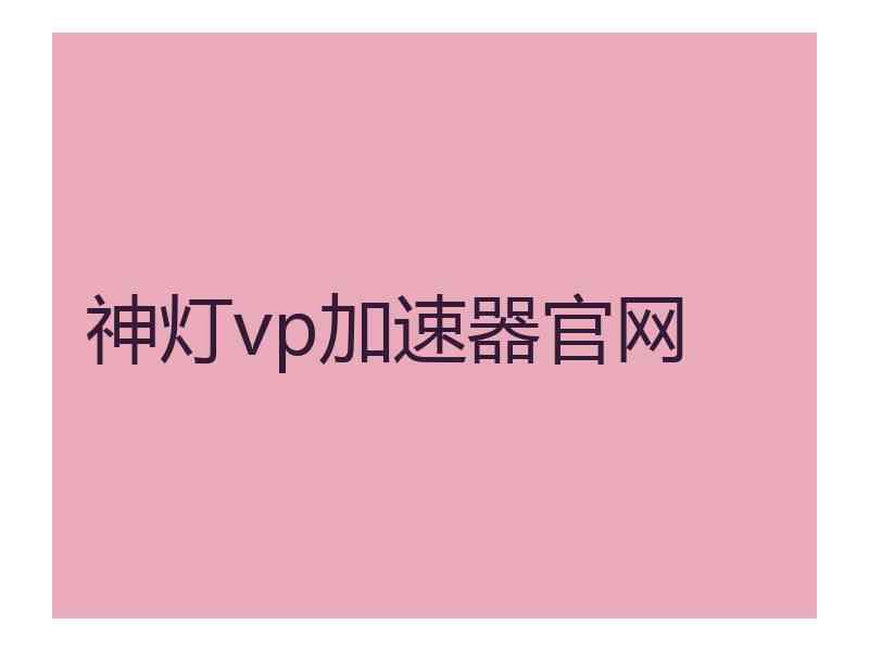 神灯vp加速器官网