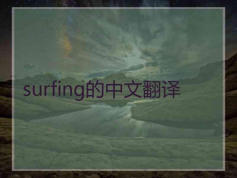 surfing的中文翻译