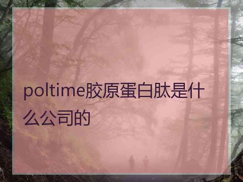 poltime胶原蛋白肽是什么公司的