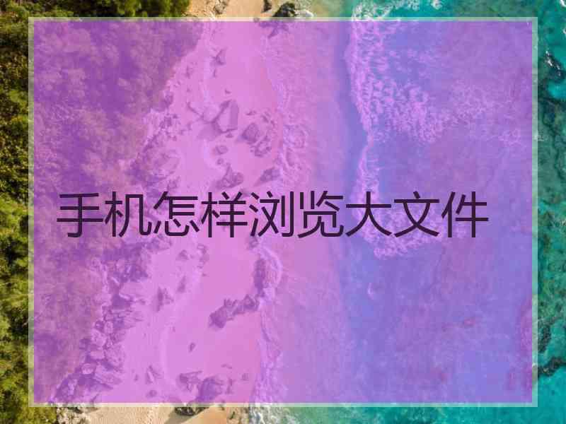 手机怎样浏览大文件