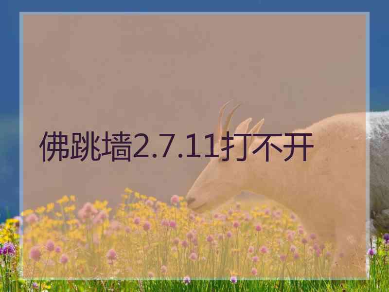 佛跳墙2.7.11打不开