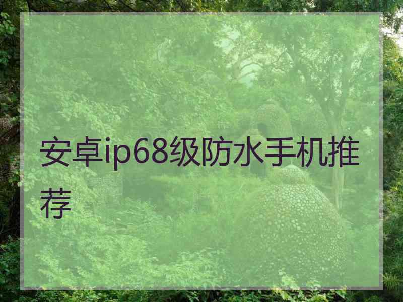 安卓ip68级防水手机推荐