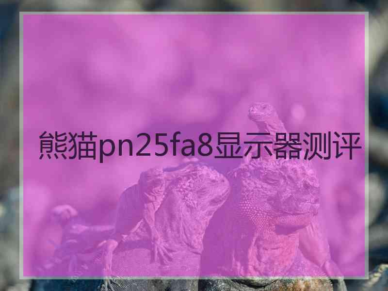 熊猫pn25fa8显示器测评