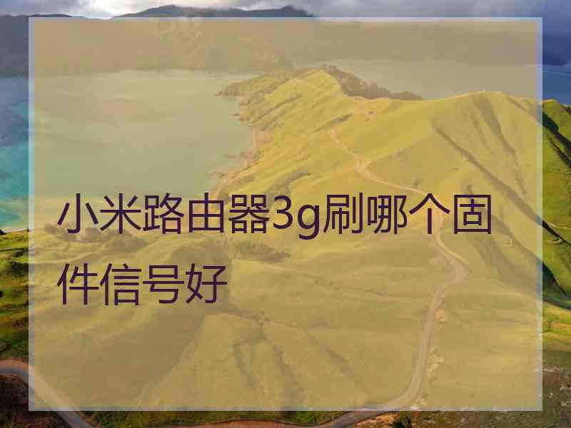 小米路由器3g刷哪个固件信号好