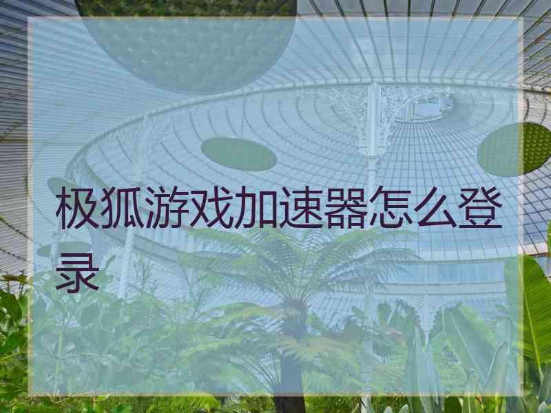 极狐游戏加速器怎么登录