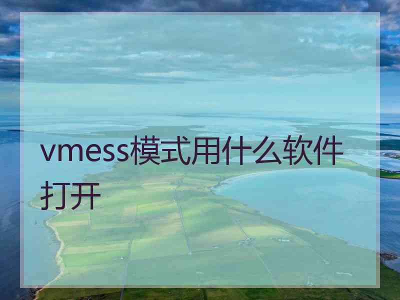 vmess模式用什么软件打开