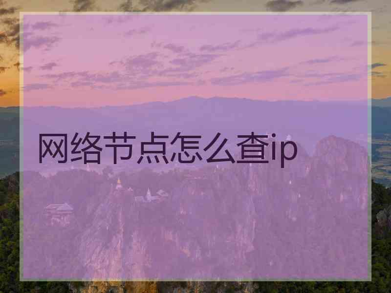 网络节点怎么查ip