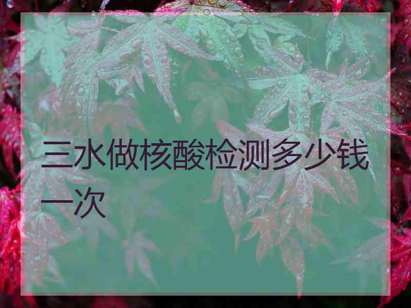 三水做核酸检测多少钱一次