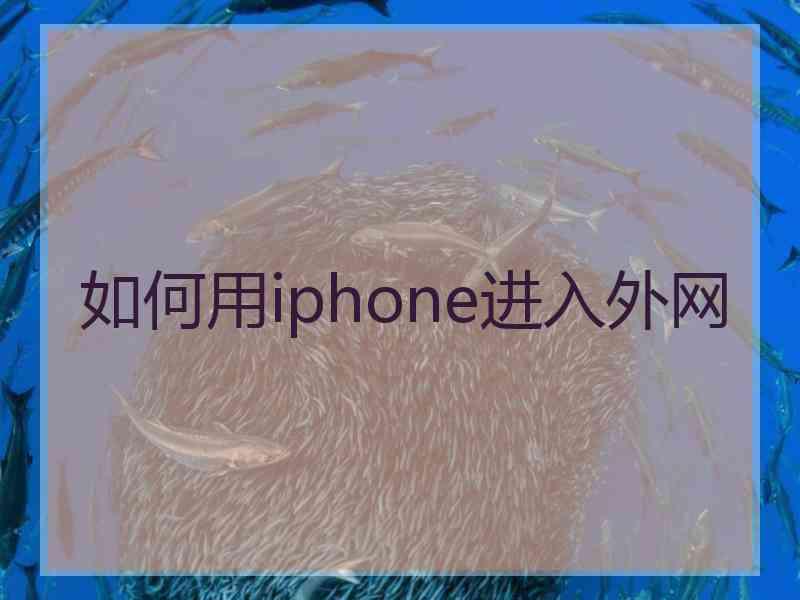 如何用iphone进入外网