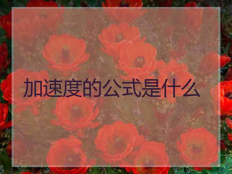 加速度的公式是什么