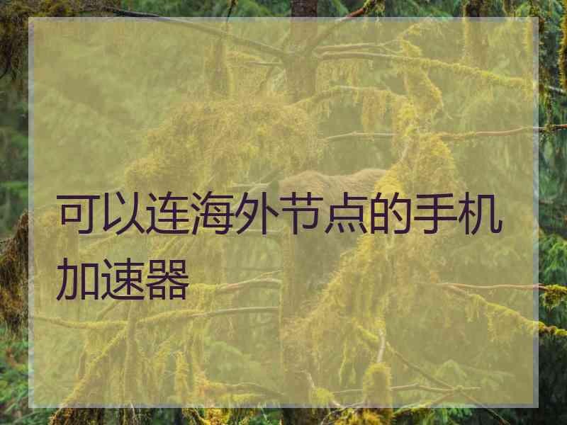 可以连海外节点的手机加速器