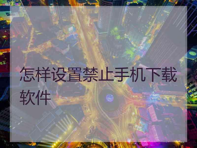 怎样设置禁止手机下载软件