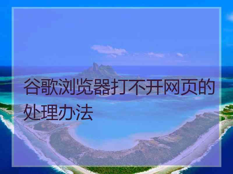 谷歌浏览器打不开网页的处理办法