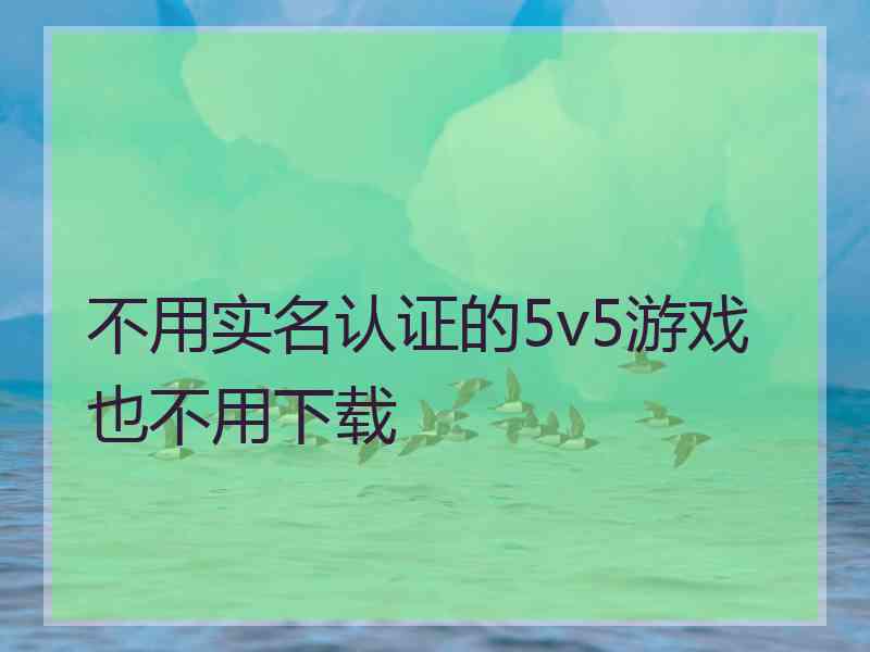 不用实名认证的5v5游戏也不用下载