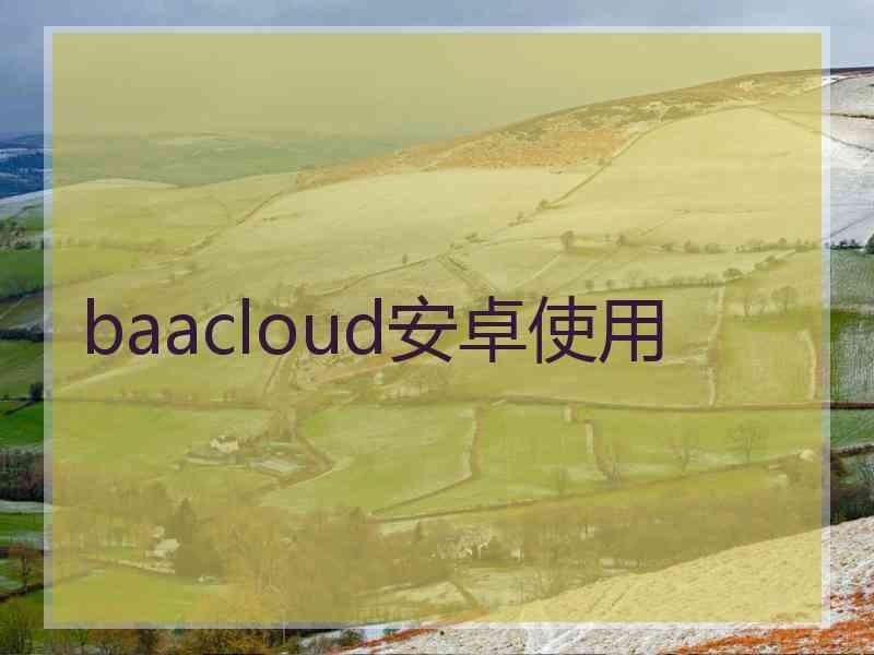 baacloud安卓使用