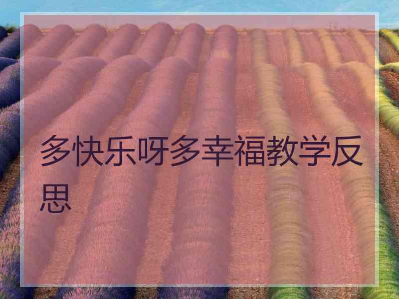 多快乐呀多幸福教学反思