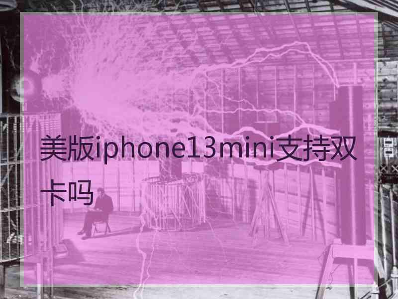 美版iphone13mini支持双卡吗