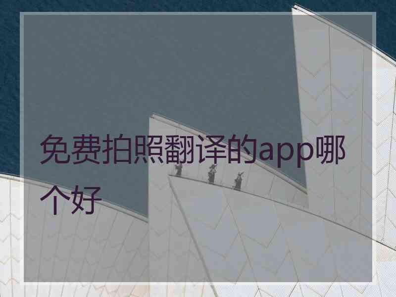 免费拍照翻译的app哪个好