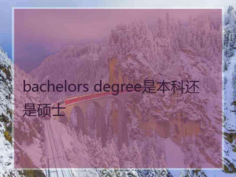 bachelors degree是本科还是硕士