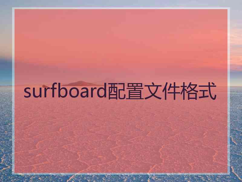 surfboard配置文件格式