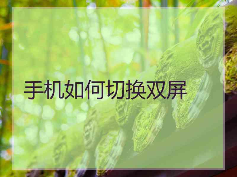 手机如何切换双屏