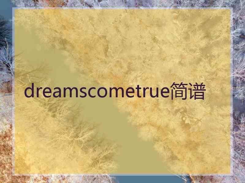 dreamscometrue简谱