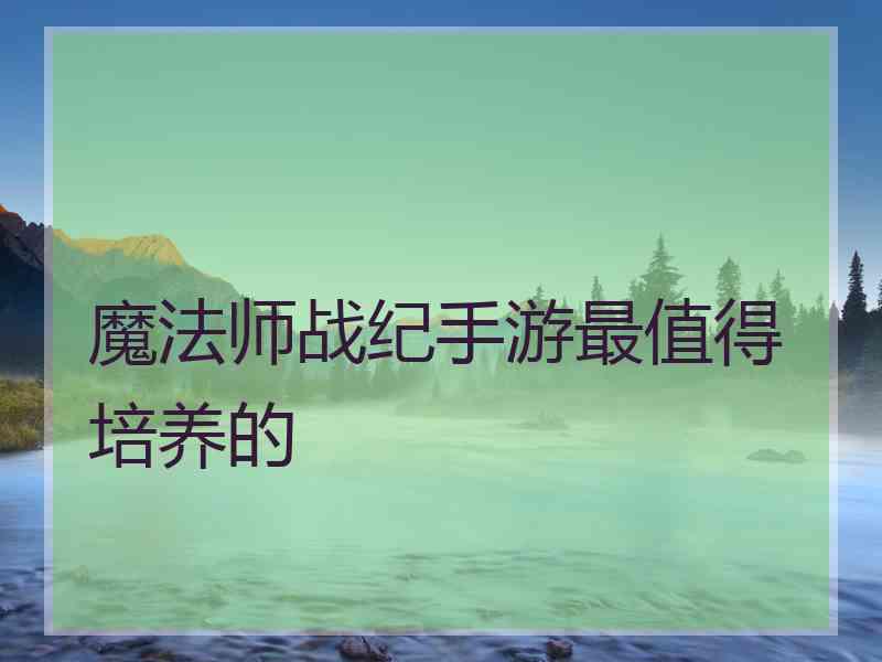 魔法师战纪手游最值得培养的