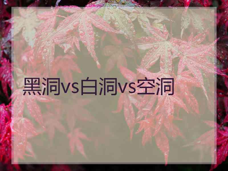 黑洞vs白洞vs空洞