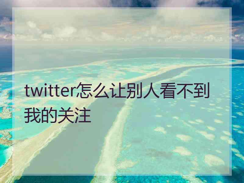 twitter怎么让别人看不到我的关注